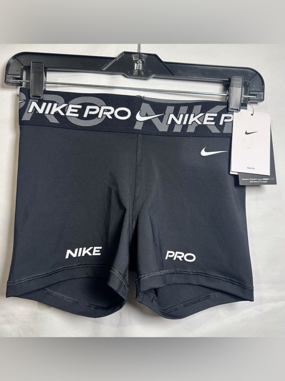 Nike Black Pro Compression Shorts with White Logos